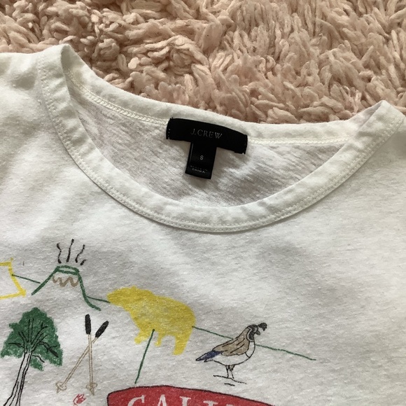 J. Crew California White Short Sleeve Graphic Tee - Picture 4 of 7